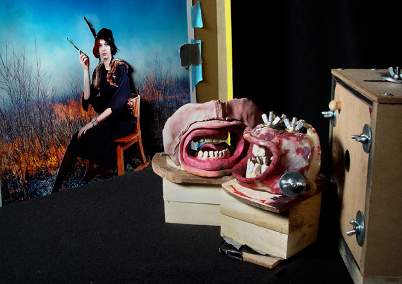 "The French Kiss" set-up w/ mouth attachment for pinhole camera