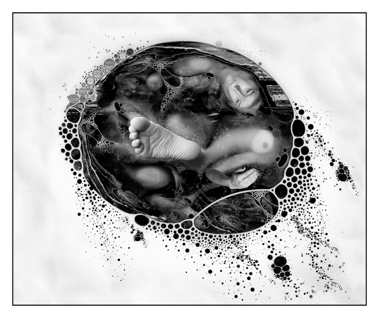 "Cauldron" March 2014 (final version), digital photomontage; archival ink-jet  This piece will be auctioned off at Penland School of Crafts later this summer.