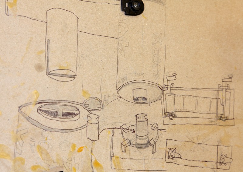 Chris' drawing for 35mm winding mechanism and take-up rell