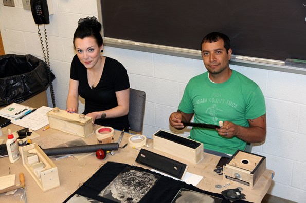 Kristen and Josh working on 35 mm stereo prototypes.